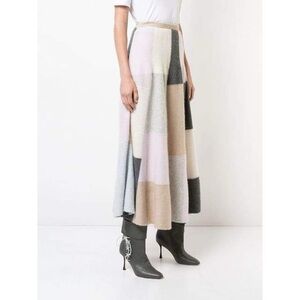Adam Lippes patchwork cashmere maxi skirt